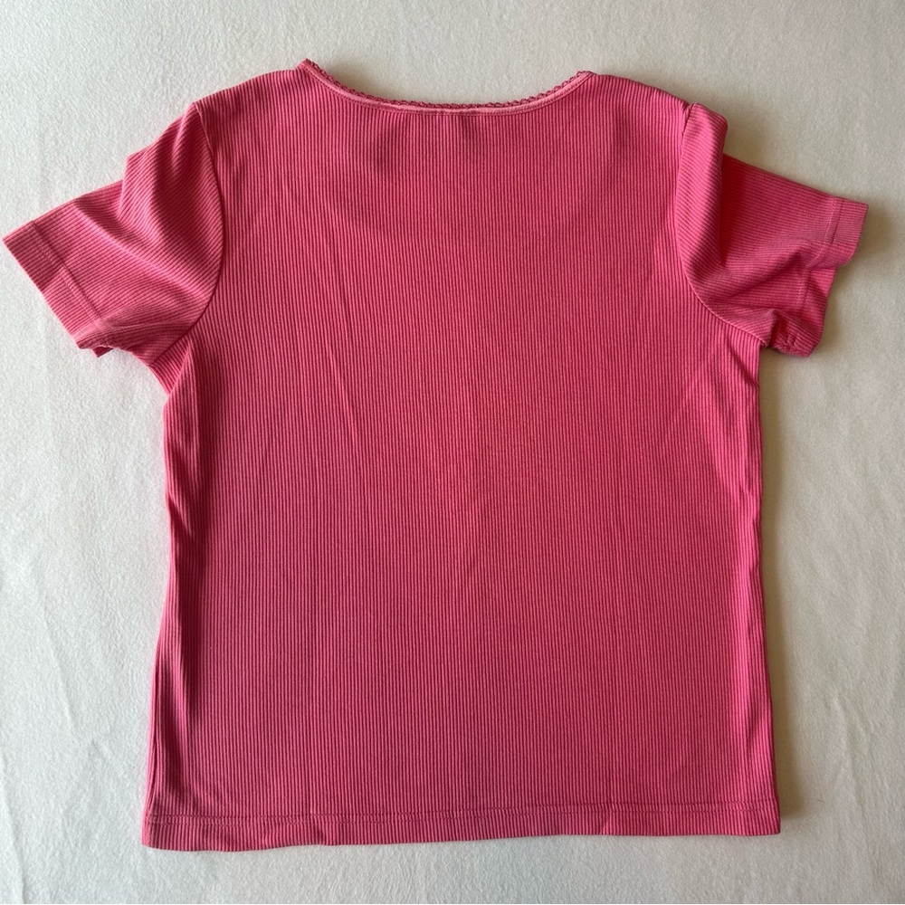 Pink Ribbed Women's Top - Picture 6 of 6